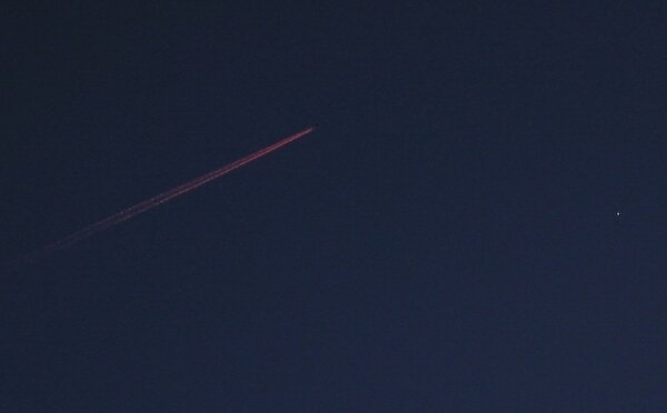 airplane over venus