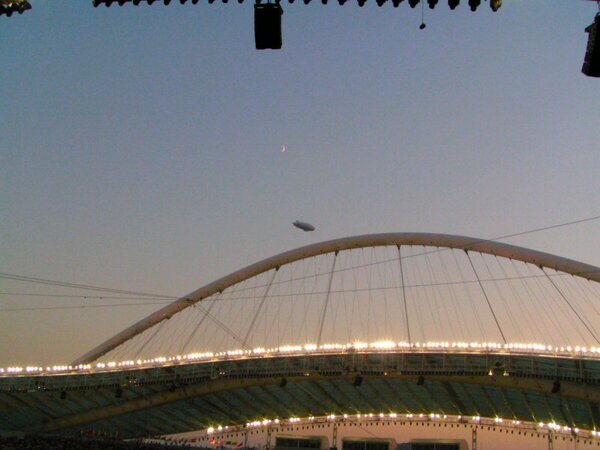 Moon and Zeppelin over OAKA