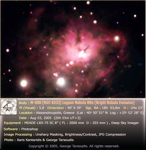 m8 Lagoon Nebula BNe