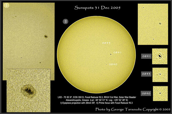 Περισσότερες πληροφορίες για το "Ηλιακές Κηλίδες 31 Δεκ. 2005"
