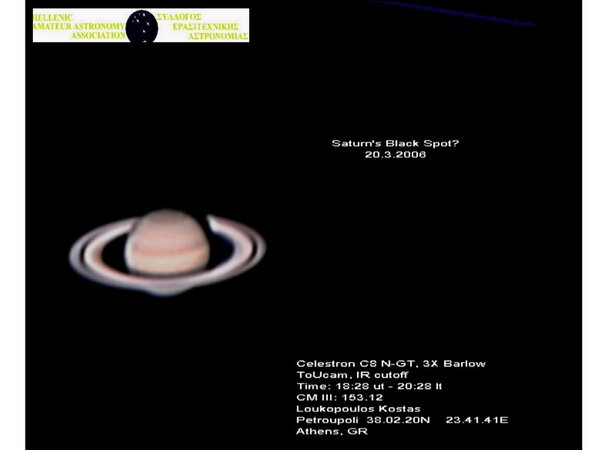 Saturn's Black Spot?