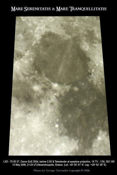 Mare Serenitatis & Mare Tranquillitatis 3D