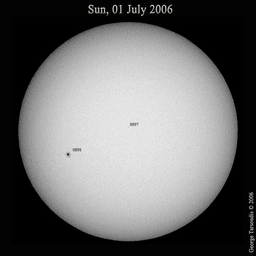 Ηλιακές κηλίδες, 01 Ιουλίου 2006