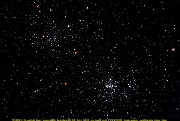 Περισσότερες πληροφορίες για το "NGC 884 & 869 (double cluster) in Perseus"