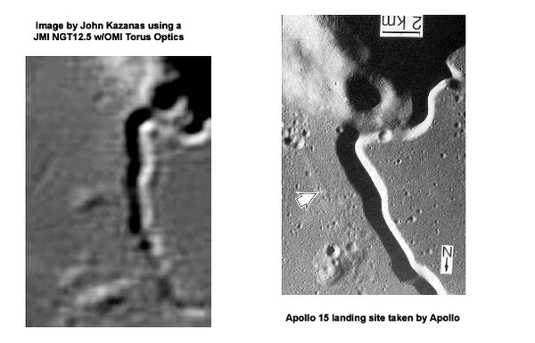 Apollo 15 Landing site comparison at 300%