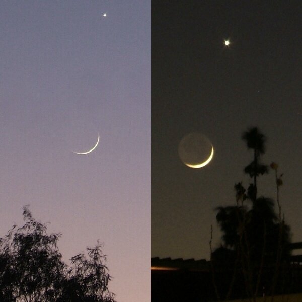 Σελήνη και Αφροδίτη από το μπαλκόνι μου.