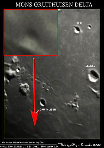 Περίεργο λάκκωμα στην περιοχή Mons Cruithuisen Delta