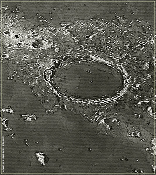 Καλλιτεχνική απεικόνιση Κρατήρα Plato