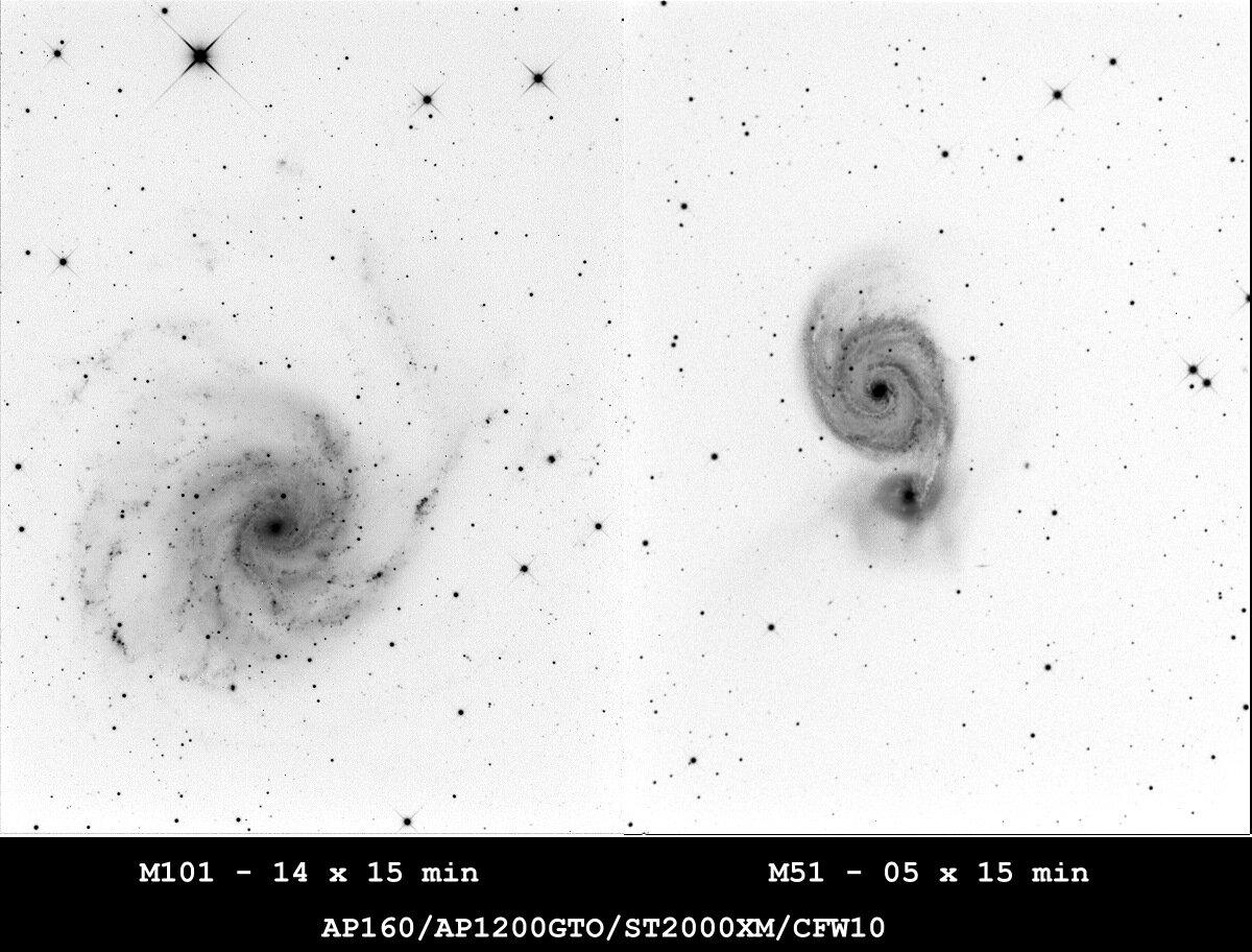 M101 - M51 Luminance