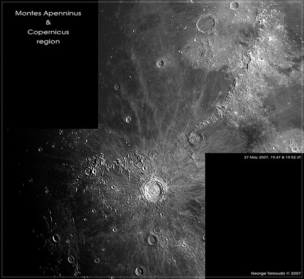 Περισσότερες πληροφορίες για το "Montes Apenninus & Copernicus region, 27 Μαϊου 2007"