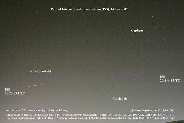 Τροχιά ISS - 14 Ιουν 2007 - από Αλεξ/πολη