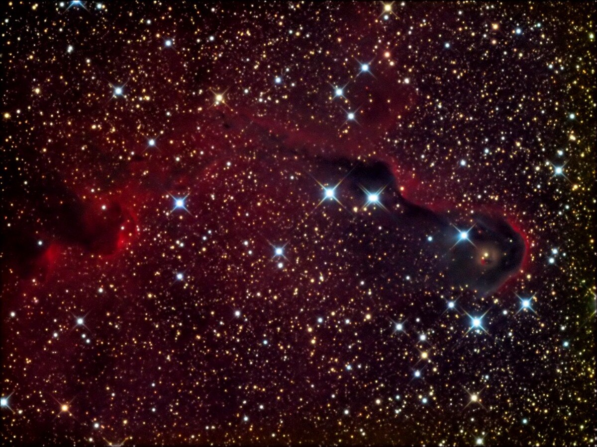 IC 1396A Elephant Trunk Nebula in Cep LRGB 1200x900