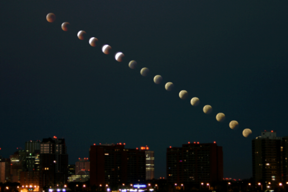 Lunar Eclipse Sequence Edmonton, Canada