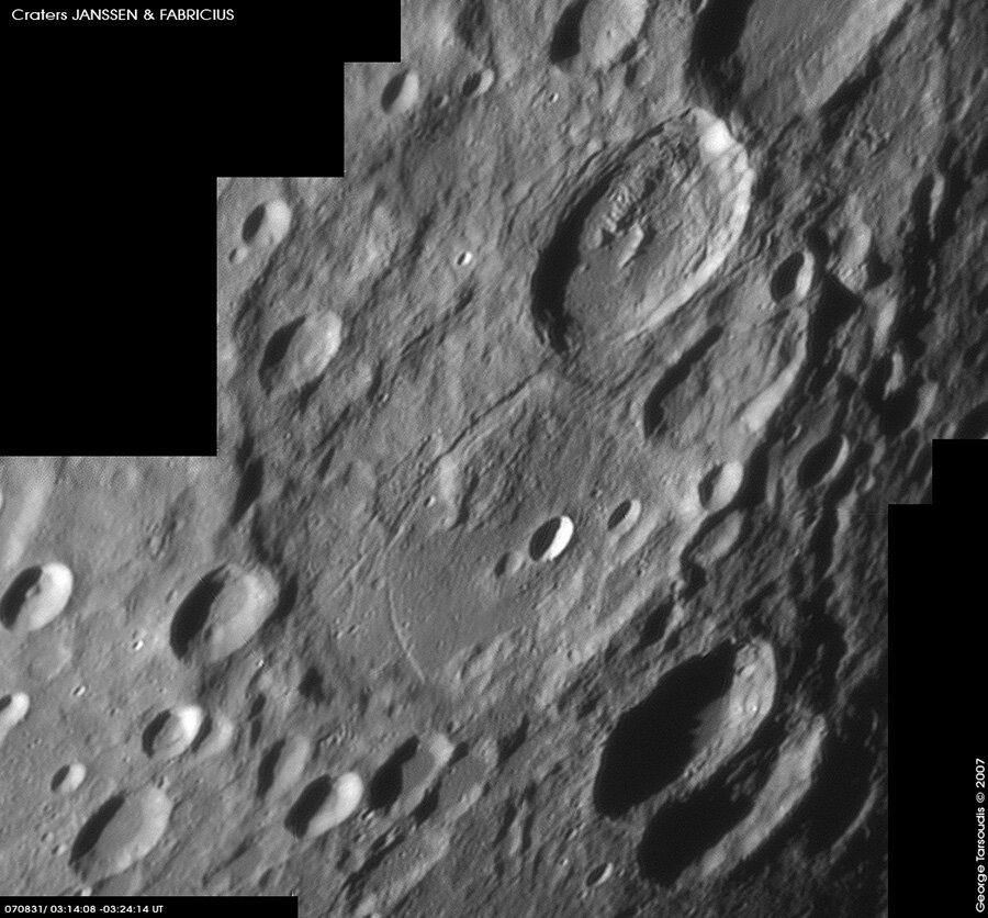Craters Janssen & Fabricius, 31 Aug. 2007
