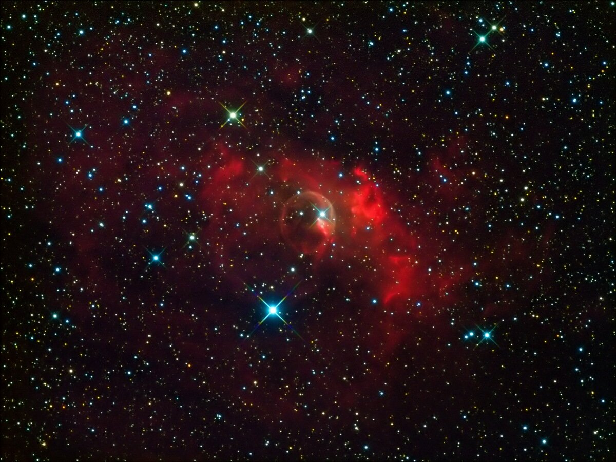 NGC 7635 Bubble Nebula in Cas LRGB 1200x900