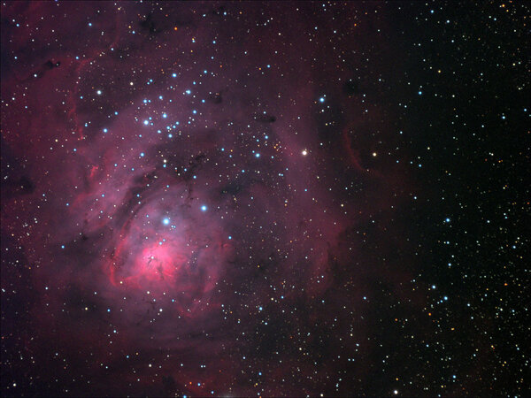 M8 Lagoon Nebula - dark&flat corrected all channels