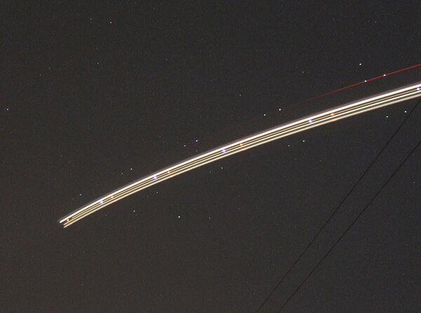 Cassiopeia & Plane Trail