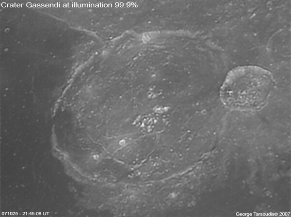 Crater Gassendi at illumination 99.9%
