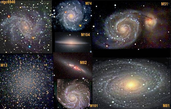 Γαλαξίες Μ51-Μ101-Μ74-Μ81-Μ82-Μ104.. NGC6946..Σφαιρ.σμήνος Μ13