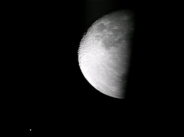 Moon and Mars close-up