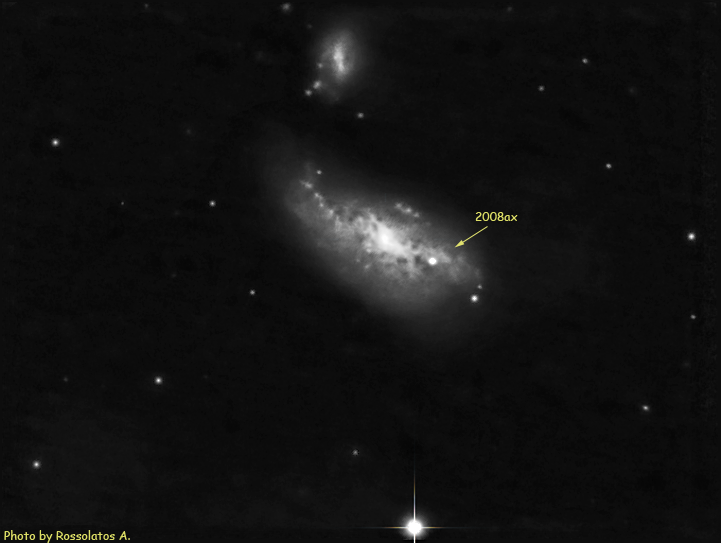 Supernova 2008ax in Cocoon Galaxy NGC4490