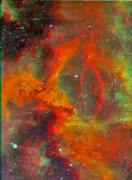 Rosette nebula stereoscopic 3D