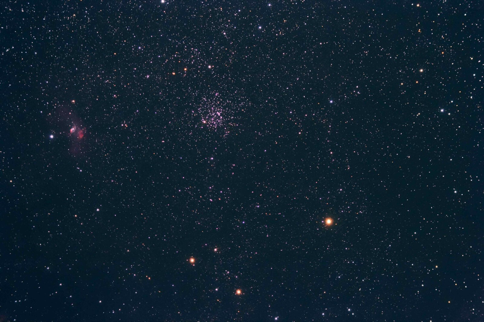 The Bubble Nebula and open cluster M52 in Cassiopeia