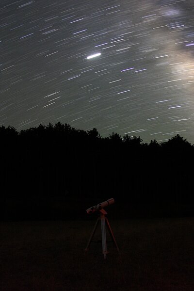 Milky Way star trails & jupiter