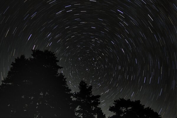 Polaris star trails