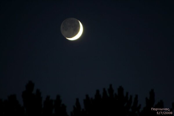 Earthshine στον Πάρνωνα - 5/7/2008