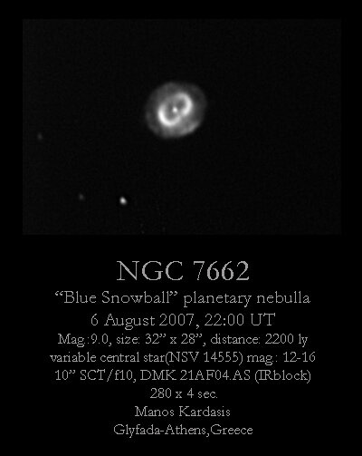NGC 7662 (Blue Snowball Nebula )
