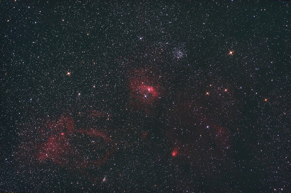 The Bubble Nebula region in Cassiopeia ngc7635 m52