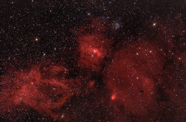 The Bubble Nebula region in Cassiopeia ngc7635 m52(Νεα επεξεργασια)