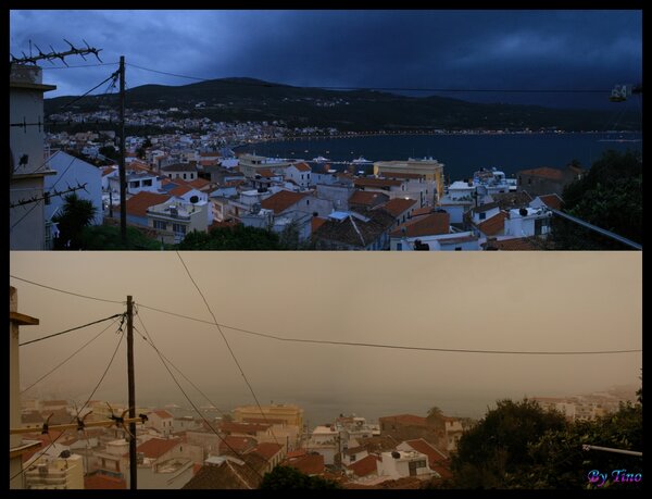 Samos Port Dusk Panorama &  Dusty Weather Small