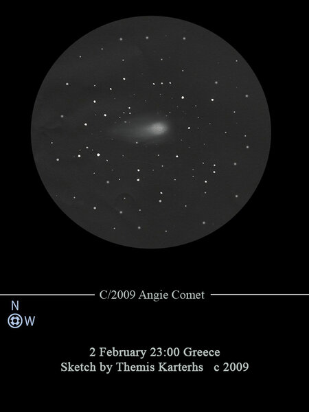 C/2009 Angie Comet Sketch By Themis Karterhs