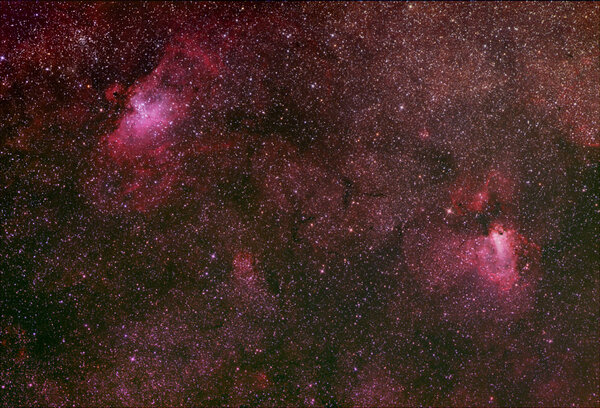 M16 And M17 - The Eagle And Omega Nebulae