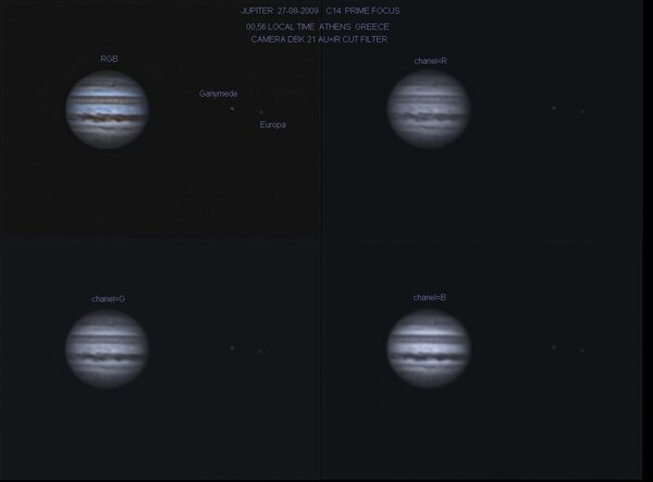 Jupiter ,ganymede,europa   27-8-2009