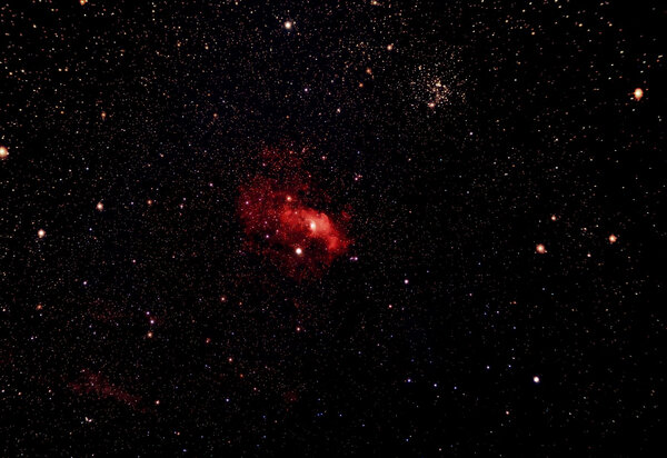 Bubble Nebula And Open Cluster Messier 52.