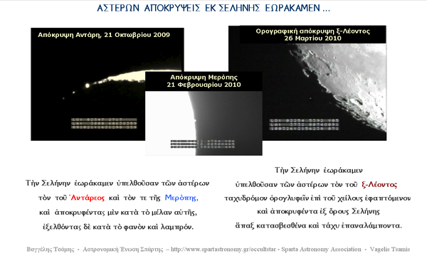 Αστέρων αποκρύψεις εκ Σελήνης εωράκαμεν...