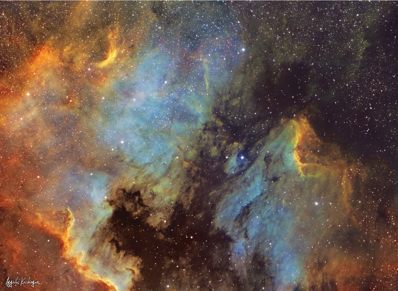 North America Nebula + Pelican Nebula In Narrowband (mosaic)