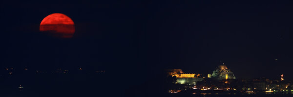 Σελήνη και Παλαιο Φρούριο Κέρκυρας
