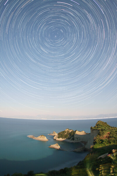 Cape Drastis, Περουλάδες, Κερκυρα - Startrails