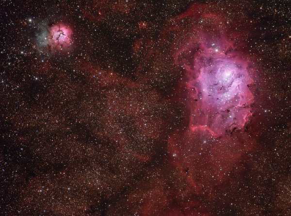 Περισσότερες πληροφορίες για το "M8 Lagoon Nebula - M20 Trifid Nebula (hargb)"