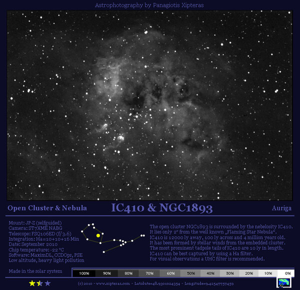 Ngc1893 In Ic410 In Auriga