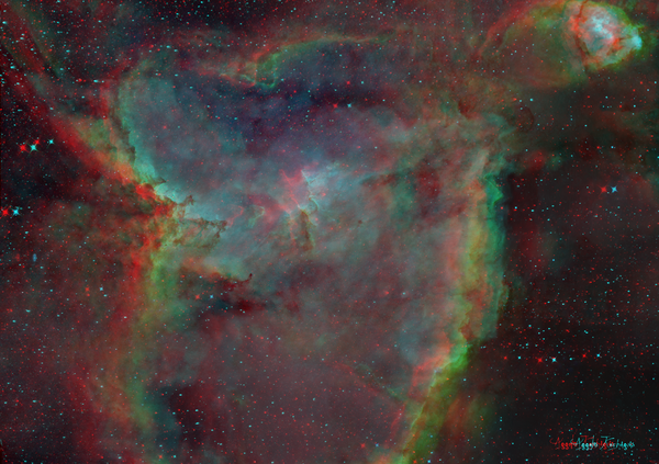 Ic-1805 Heart Nebula In 3d
