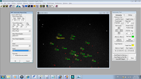 2003 Uv11 Astrometry - Aip4win