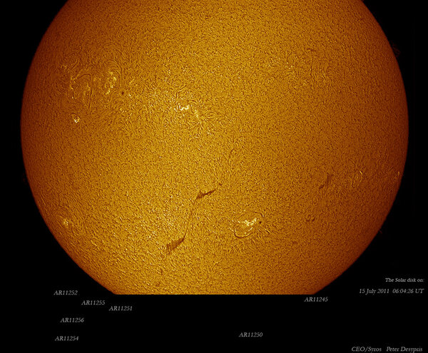 Ο Ηλιακός δίσκος τη 15-07-2011