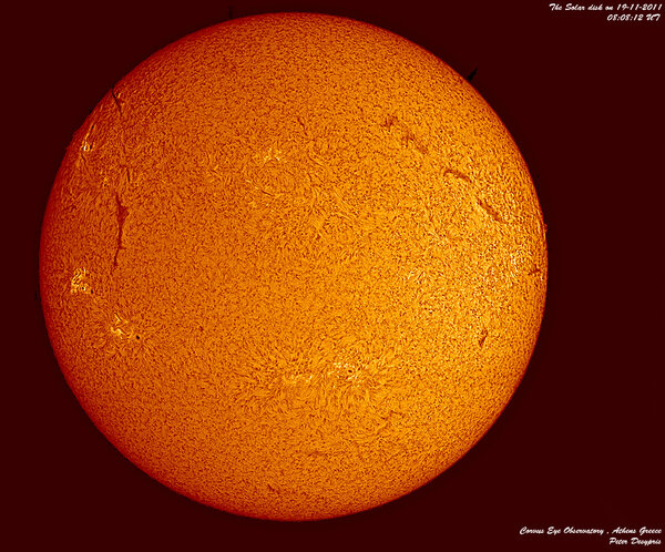 Ο ηλιακός δισκος τη 19/11/2011( Mosaic)