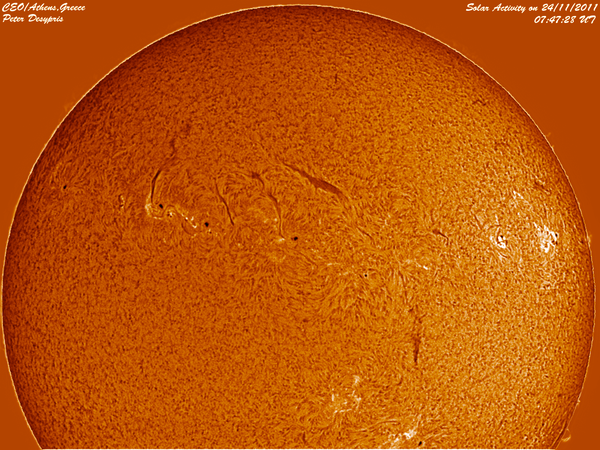 Ο ηλιακός δισκος την 24/11/2011(color)