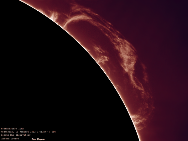 Περισσότερες πληροφορίες για το "Prominence 18-01-2012 (color)"
